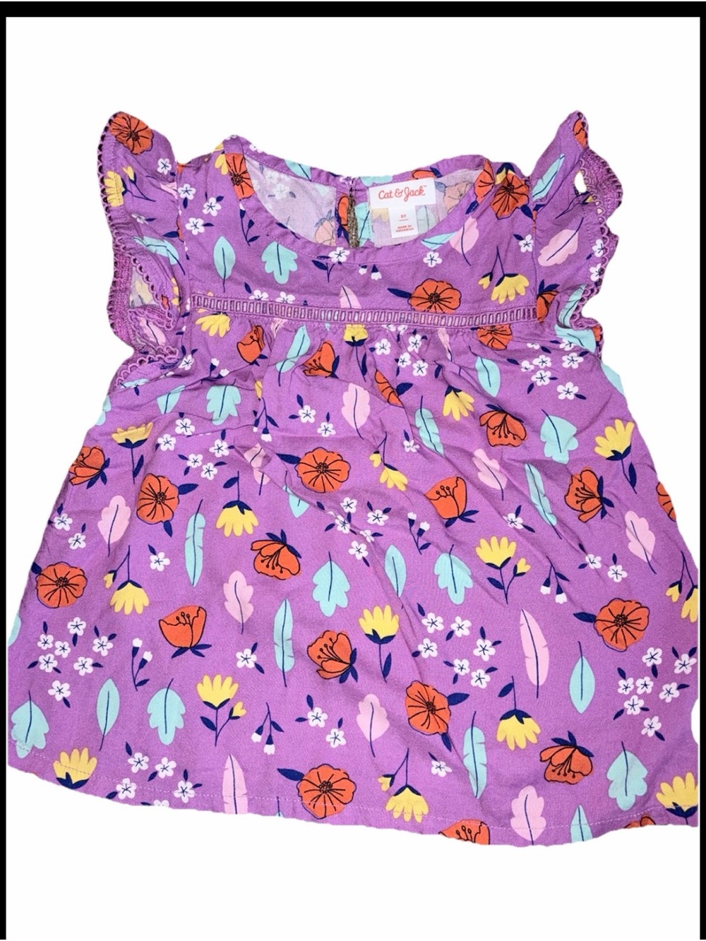 Cat & Jack Purple Floral shirt 5 T